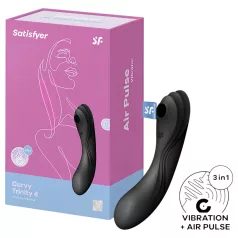 Satisfyer Curvy Trinity 4 - zračni val 2v1 vibrator (črn)