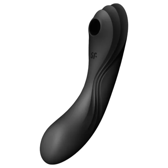 Satisfyer Curvy Trinity 4 - vibrator z zračnimi valovi 2v1 - črna