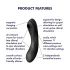 Satisfyer Curvy Trinity 4 - vibrator z zračnimi valovi 2v1 - črna