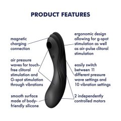  Satisfyer Curvy Trinity 4 - Vaginalni in klitorisni vibrator z možnostjo polnjenja (črn)