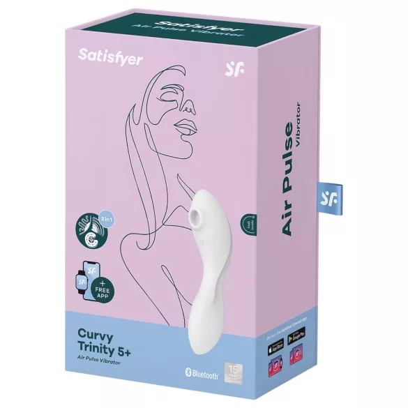 Satisfyer Curvy Trinity 5+ - aplikacijsko voden 2-v-1 vibrator (bel)