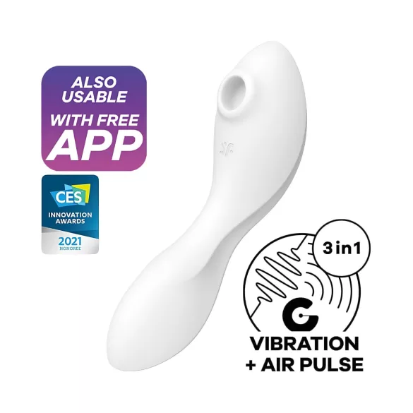 Satisfyer Curvy Trinity 5+ - aplikacijsko voden 2-v-1 vibrator (bel)