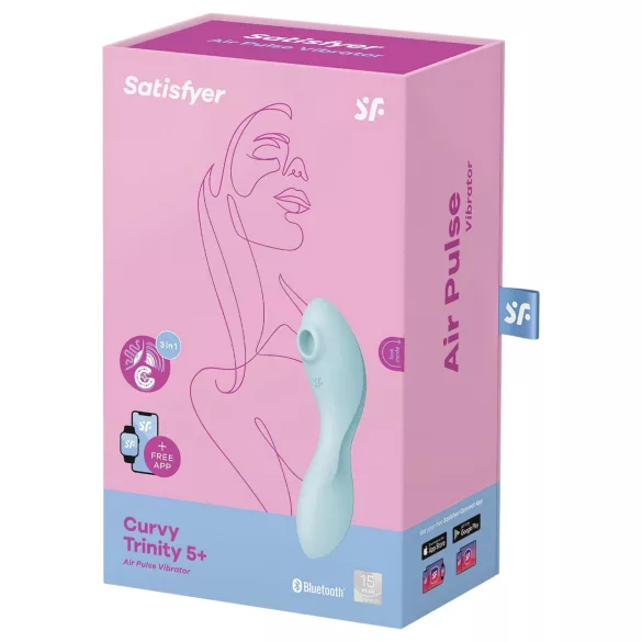 Satisfyer Curvy Trinity 5+ - vibrator za točko G in klitoris - modra