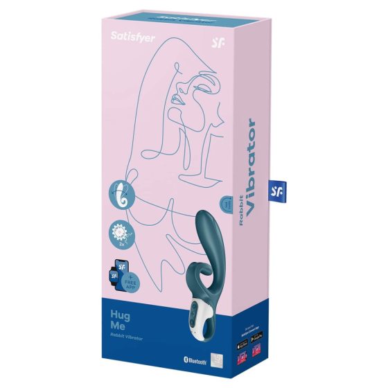 Satisfyer Hug Me - Pametni vibrator s paličico za ponovno polnjenje (sivo-modra)