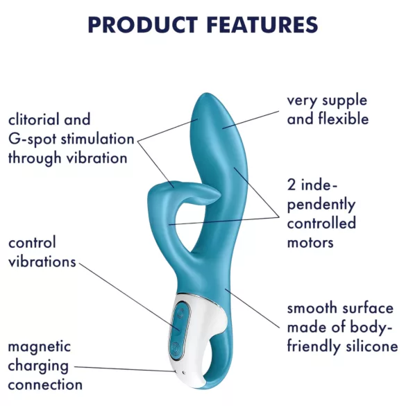 Satisfyer Embrace Me - vibrator za klitoris in G-točko - polnilen - turkizen