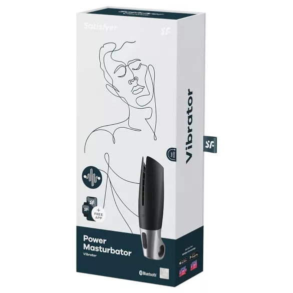 Satisfyer Power - masturbator za moške - pametni, polnilni - črna