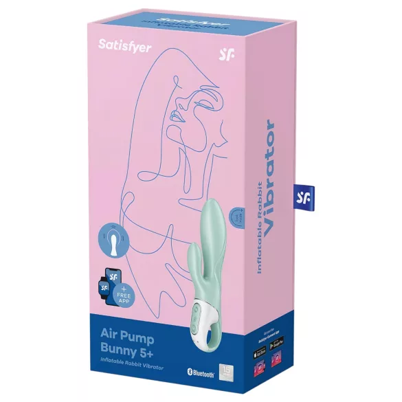 Satisfyer Air Pump Bunny 5 - aplikacijsko vodeni napihljivi vibrator (meta)