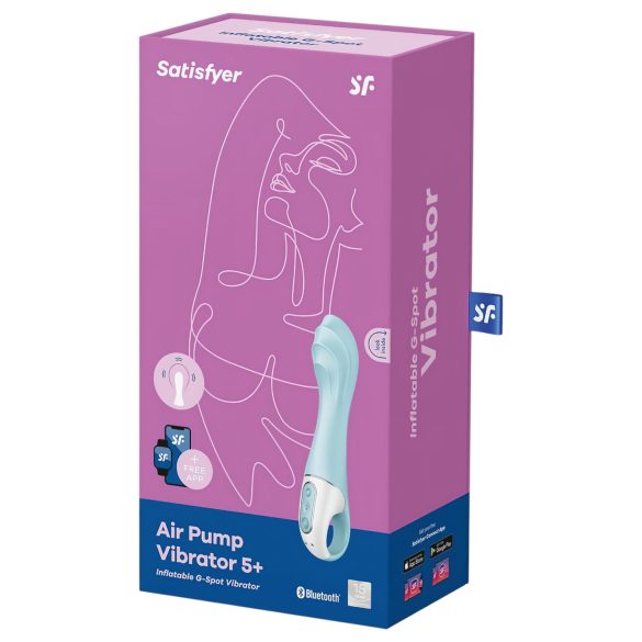 Satisfyer - vibrator z zračno črpalko - pametni, napihljiv - silikon, moder