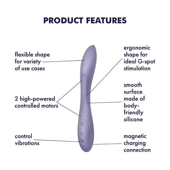 Satisfyer - G-točka vibrator - vodoodporen, polnljiv, vijoličen