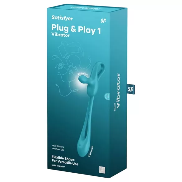 Satisfyer - analni vibrator in erekcijski obroč - akumulatorski, modra