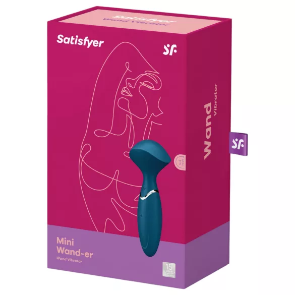 Satisfyer Mini Wand-er - vodoodporni masažni vibrator (moder)