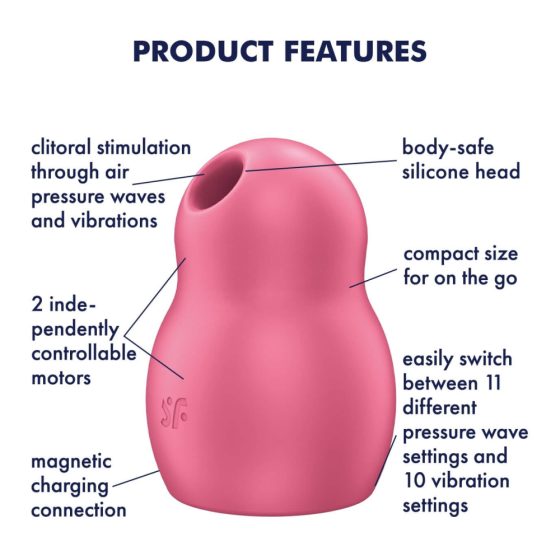 Satisfyer Pro To Go 1 - zračni klitorisni vibrator z možnostjo polnjenja (rdeč)