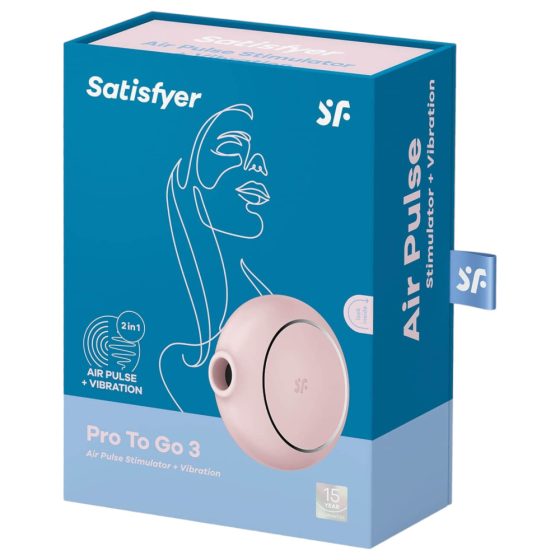 Satisfyer Pro To Go 3 - zračni vibrator z valovi za polnjenje (roza)