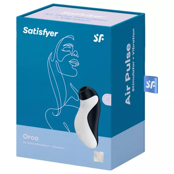 Satisfyer Orca - vodoodporen vibrator za klitoris z zračnimi valovi (črno-beli)