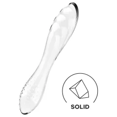   Satisfyer Dazzling Crystal 1 - dvostranski stekleni dildo - prozoren