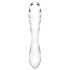 Satisfyer Dazzling Crystal 1 - dvostranski stekleni dildo - prozoren