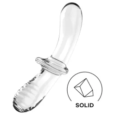   Satisfyer Double Crystal - dvostranski stekleni dildo - prozoren