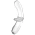 Satisfyer Double Crystal - dvostranski stekleni dildo - prozoren