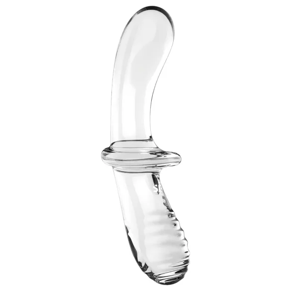 Satisfyer Double Crystal - dvostranski stekleni dildo - prozoren