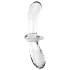 Satisfyer Double Crystal - dvostranski stekleni dildo - prozoren