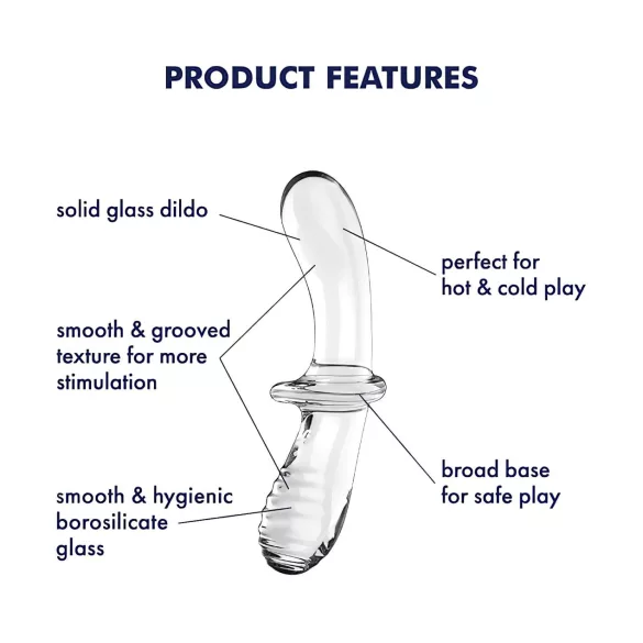 Satisfyer Double Crystal - dvostranski stekleni dildo - prozoren