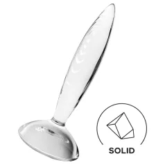   Satisfyer Sparkling Crystal - stekleni dildo z rebrasto strukturo - prozoren