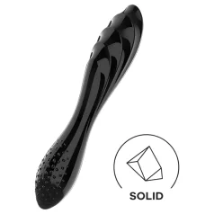  Satisfyer Dazzling Crystal 1 - stekleni dildo z dvema koncema - črn