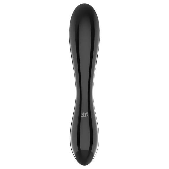 Satisfyer Dazzling Crystal 1 - stekleni dildo z dvema koncema - črn