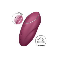   Satisfyer Tap & Climax 1 - vibrator in stimulator klitorisa 2v1 (rdeča)