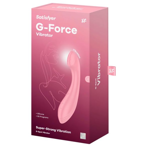 Satisfyer G-Force - vibrator za G-točko - polnilni, vodoodporen - roza