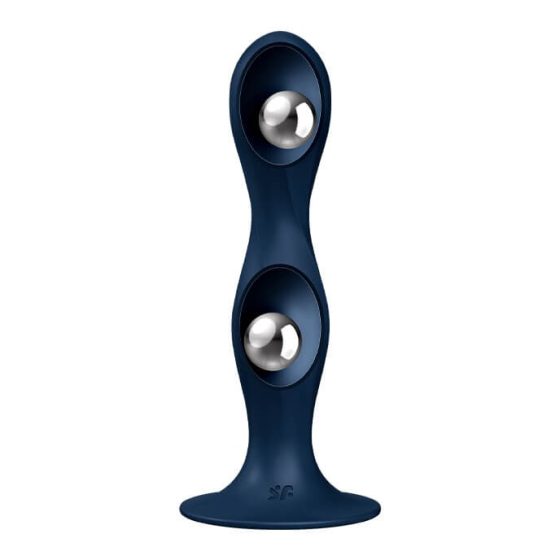Satisfyer Double Ball-R - obteženi dildo z otipljivimi nogami (temno modra)