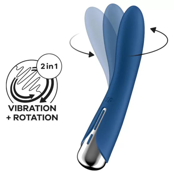 Satisfyer - G-točkovni vibrator z vrtečo glavo - modra