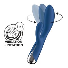   Satisfyer Spinning Rabbit 1 - vrtljivi vibrator z vrtečim se vzvodom (modri)