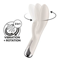   Satisfyer Spinning Rabbit 1 - vrtljivi vibrator z vrtečim se vzvodom (bež)