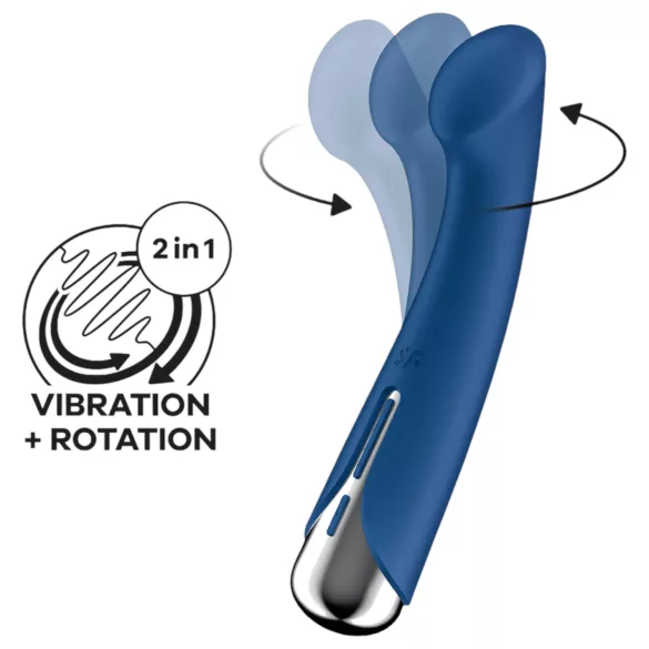 Satisfyer - G-točka vibrator z vrtljivo glavo - modra