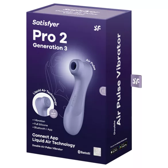 Satisfyer Pro 2 Gen3 - aplikacijsko voden stimulator klitorisa z zračnimi valovi (vijoličen)