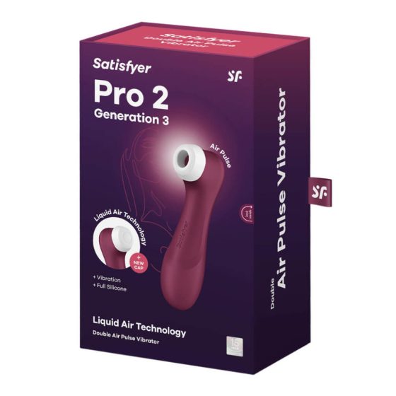 Satisfyer Pro 2 Gen3 - stimulator klitorisa z zračnim valovanjem, ki ga je mogoče ponovno napolniti (bordo)