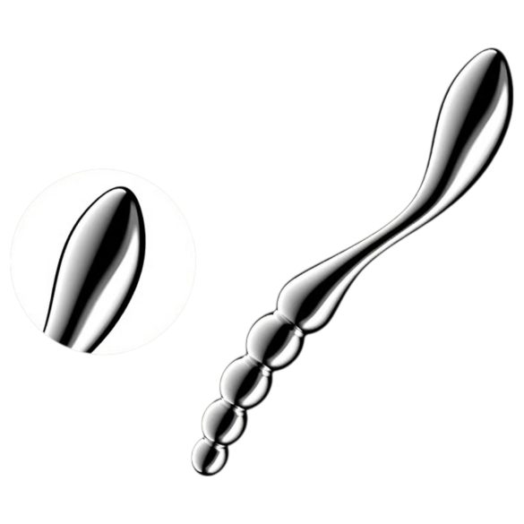 Satisfyer Star Force 1 - jeklen dildo z izboklinami - srebrn