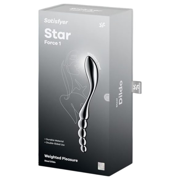 Satisfyer Star Force 1 - jeklen dildo z izboklinami - srebrn