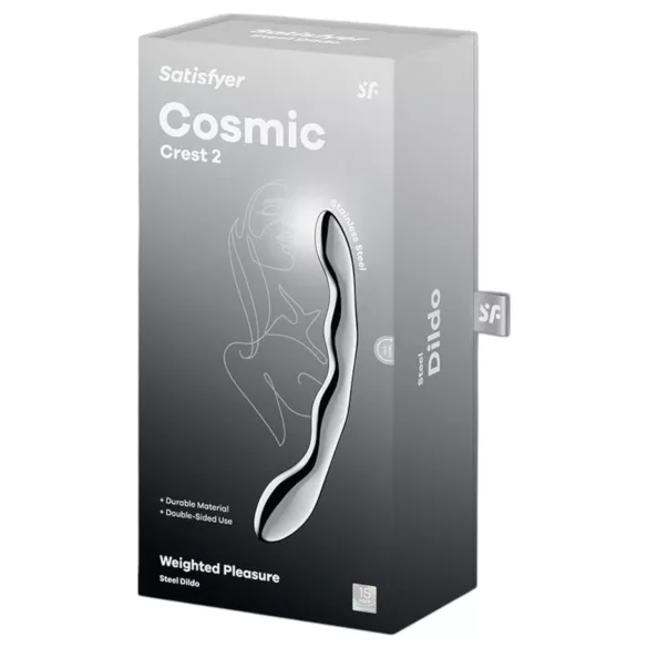 Satisfyer Cosmic Crest 2 - kovinski dildo z valovito obliko - srebrn