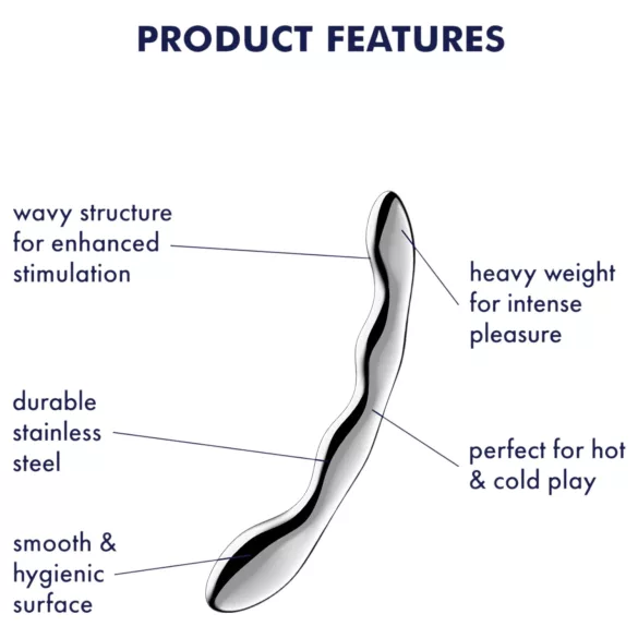 Satisfyer Cosmic Crest 2 - kovinski dildo z valovito obliko - srebrn