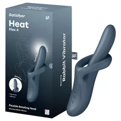   Satisfyer Heat Flex 4 - grelni vibrator s klitoralnim nastavkom (siv)