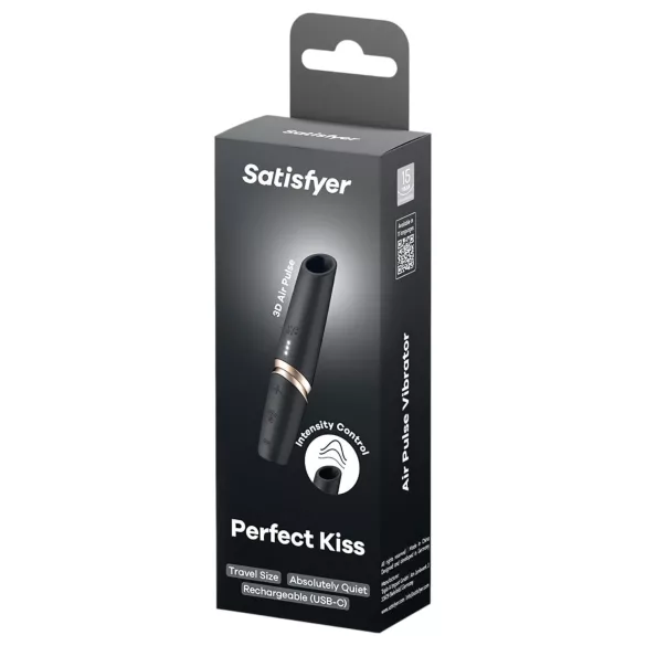 Satisfyer Perfect Kiss - vibrator v obliki šminke - črna