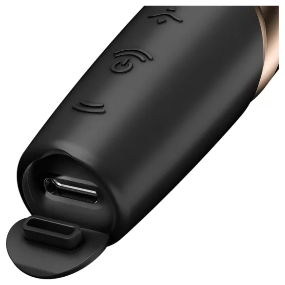 Satisfyer Perfect Kiss - vibrator v obliki šminke - črna
