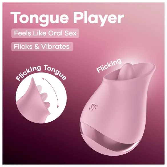 Satisfyer Tongue Player - vibrator za klitoris jezika - roza