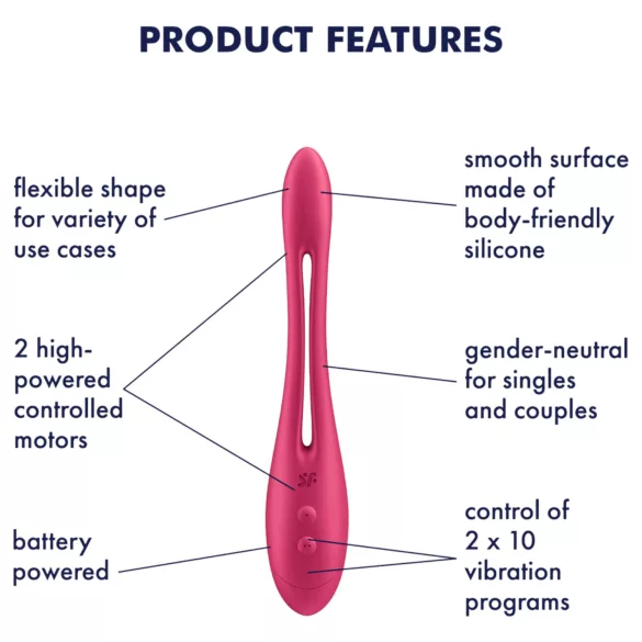 Satisfyer - parni vibrator - prilagodljiv, upogljiv - roza