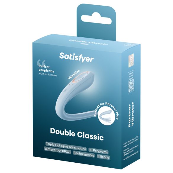 Satisfyer Double Classic - vibrator za pare (moder)