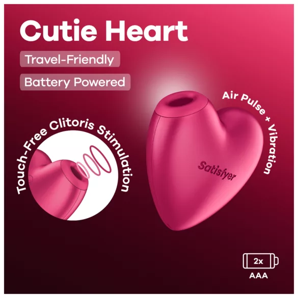 Satisfyer Cutie Heart - stimulator klitorisa z zračnimi valovi - roza