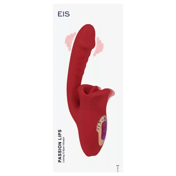 EIS Passion Lips - G-točka vibrator z lizalno funkcijo - rdeč