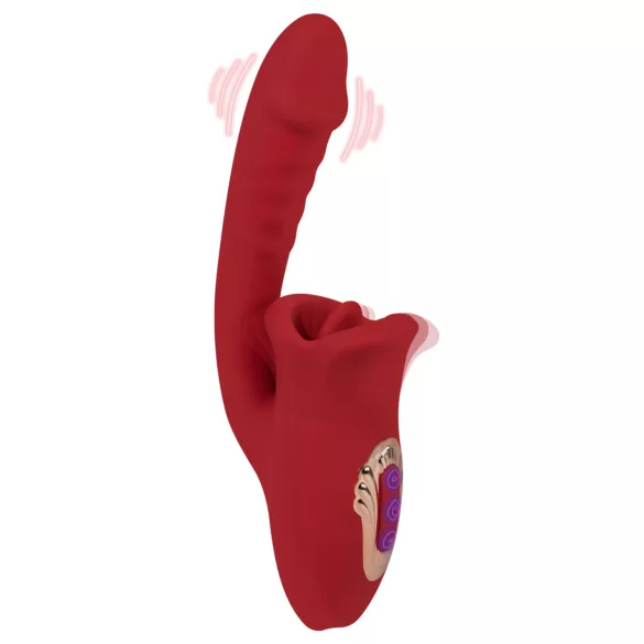 EIS Passion Lips - G-točka vibrator z lizalno funkcijo - rdeč